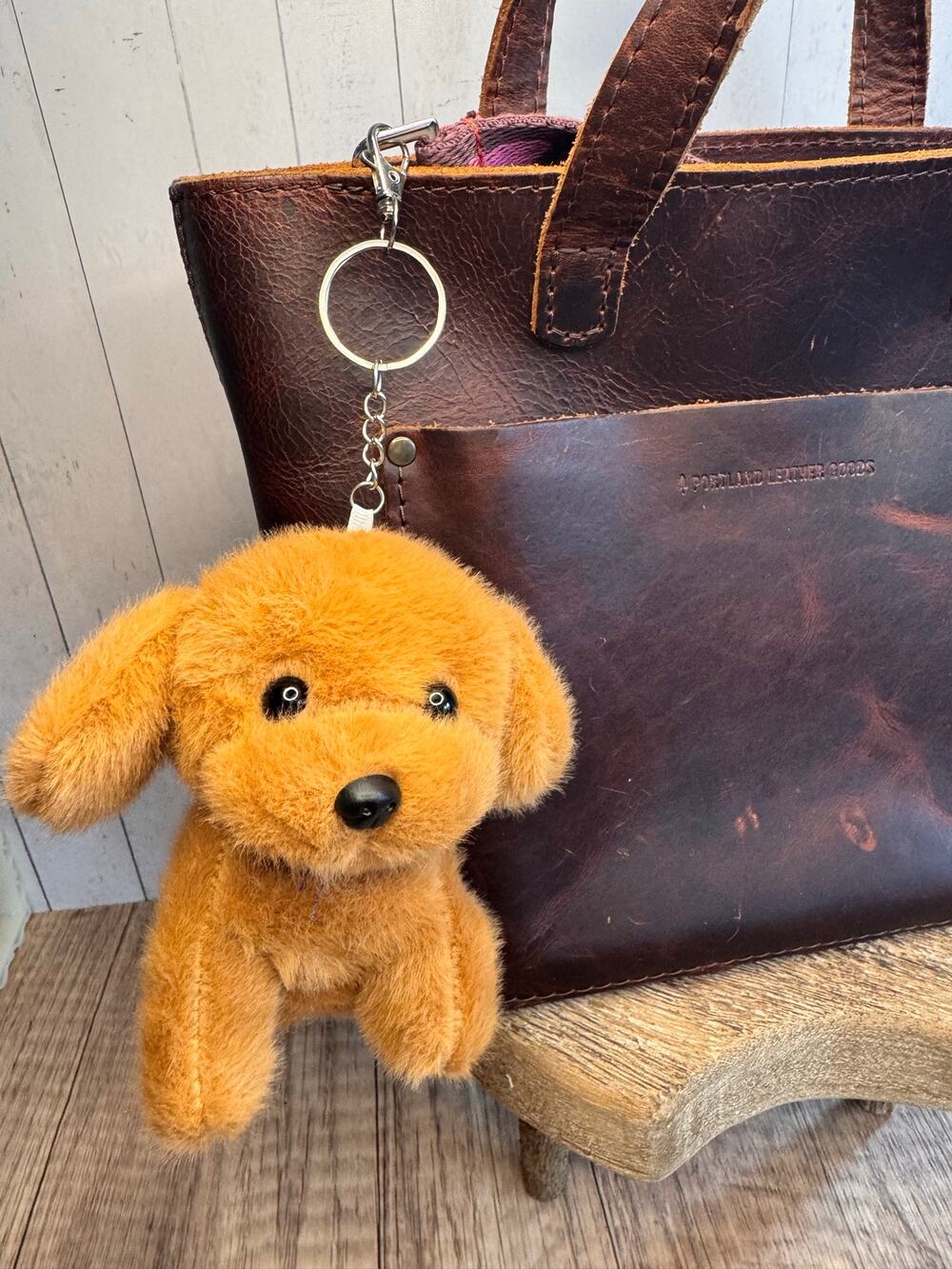 Caramel Dog Purse Charm Golden Retriever Puppy Keychain Charm Fast SHIP